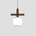 Geometric Cross Wooden Pendant Light With White Glass Globe Shade For Interior Decor