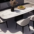 Dining table and chair 3d model