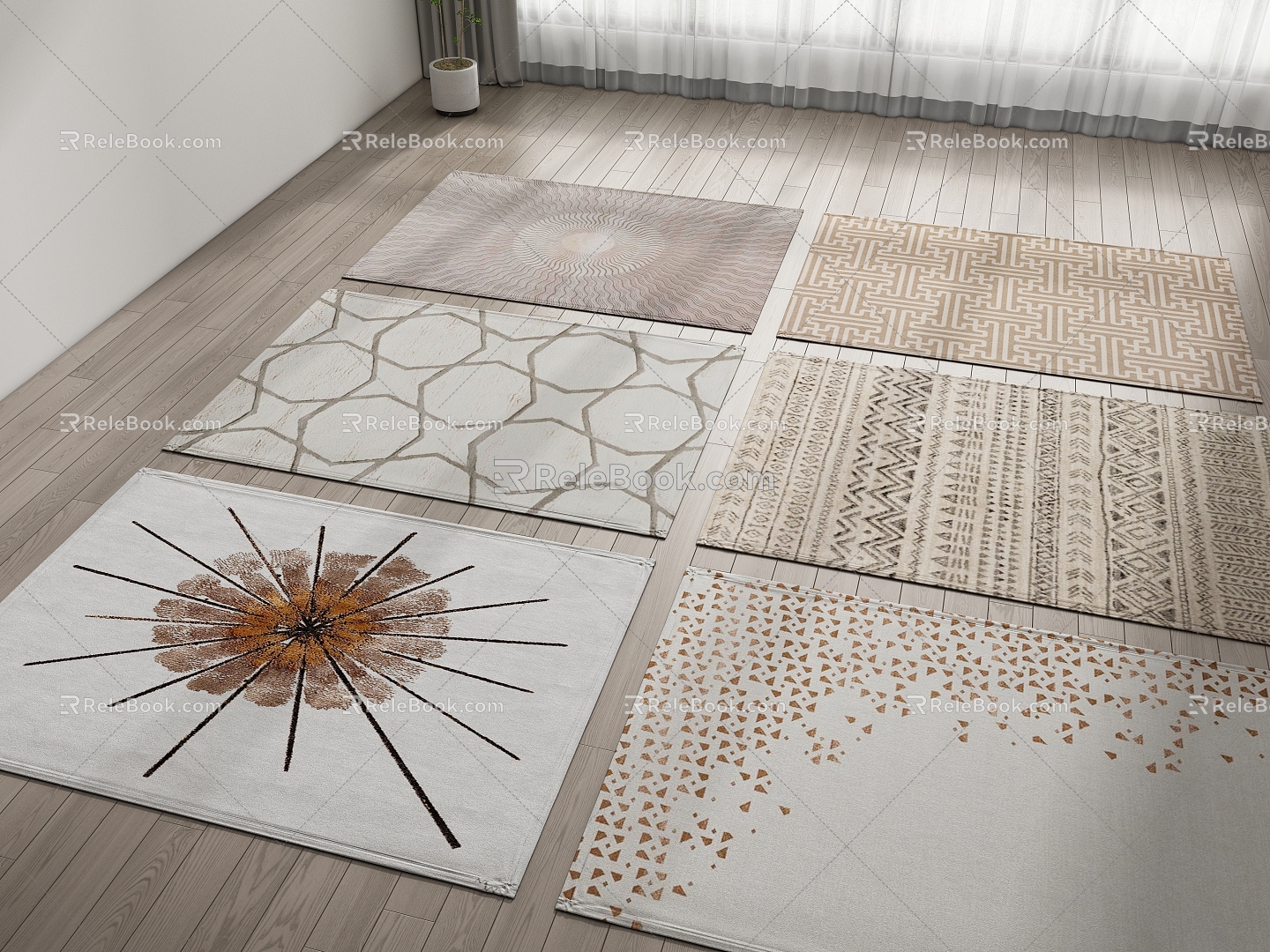 Modern Square Carpet Carpet 3d model