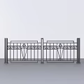 Ornamental Metal Railing With Decorative Panel Design And Black Posts For Safety Use