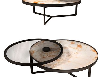 Nebra swivel Italian glass marble coffee table model