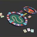 Casino Roulette Table Setup With Colorful Chips And Playing Cards