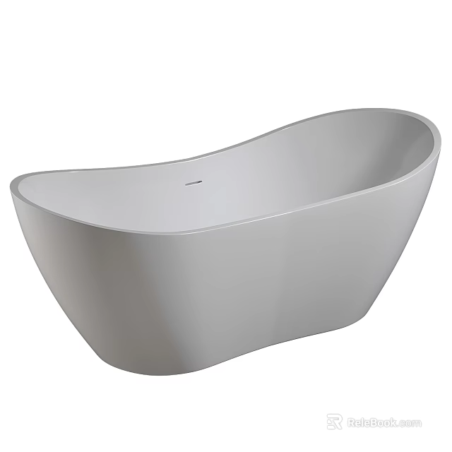 Modern Gray Freestanding Bathtub For Bathroom 3d model