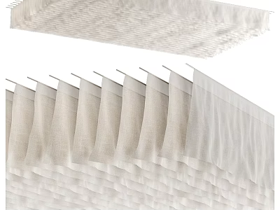 Modern White Layered Ceiling Design With Textured Fabric Panels And Elegant Structure 3d model
