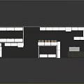 Interior Layout With Multiple Wall mounted Bookshelves And Central Storage Units