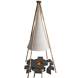 Modern Stove Tent Stove 3d model