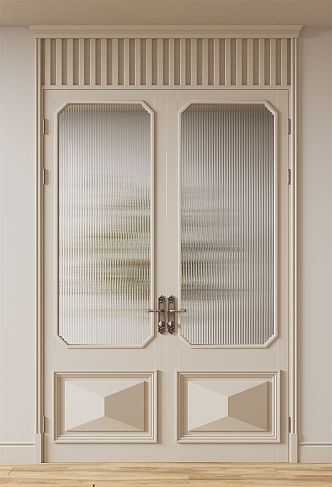 French double door glass double door 3d model