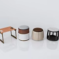 Modern Stools Collection With Leather Fabric Seats And Metal Wooden Frames