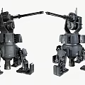 Heavy Duty Automated Defense Weapon With Multi Legged Base And Rotating Turret