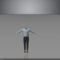 Men's Blue Striped Shirt With Dark Striped Trousers And Red Shoes Fashion Outfit