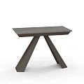 Modern Dining Table With Triangular Crossed Legs And Smooth Flat Top Surface 3d model