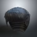 Realistic Human Head Hair 3D Model With Detailed Textured Strands