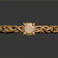 Elegant Golden Bracelet With Intertwined Chain Design And Decorative Gemstone