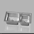 Stainless Steel Double Bowl Kitchen Sink With Smooth Surface And Modern Design