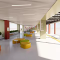 modern overhead layer elementary school overhead layer 3d model