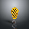 Industrial Yellow Crane Hook with Black Stripes for Heavy Duty Lifting Applications