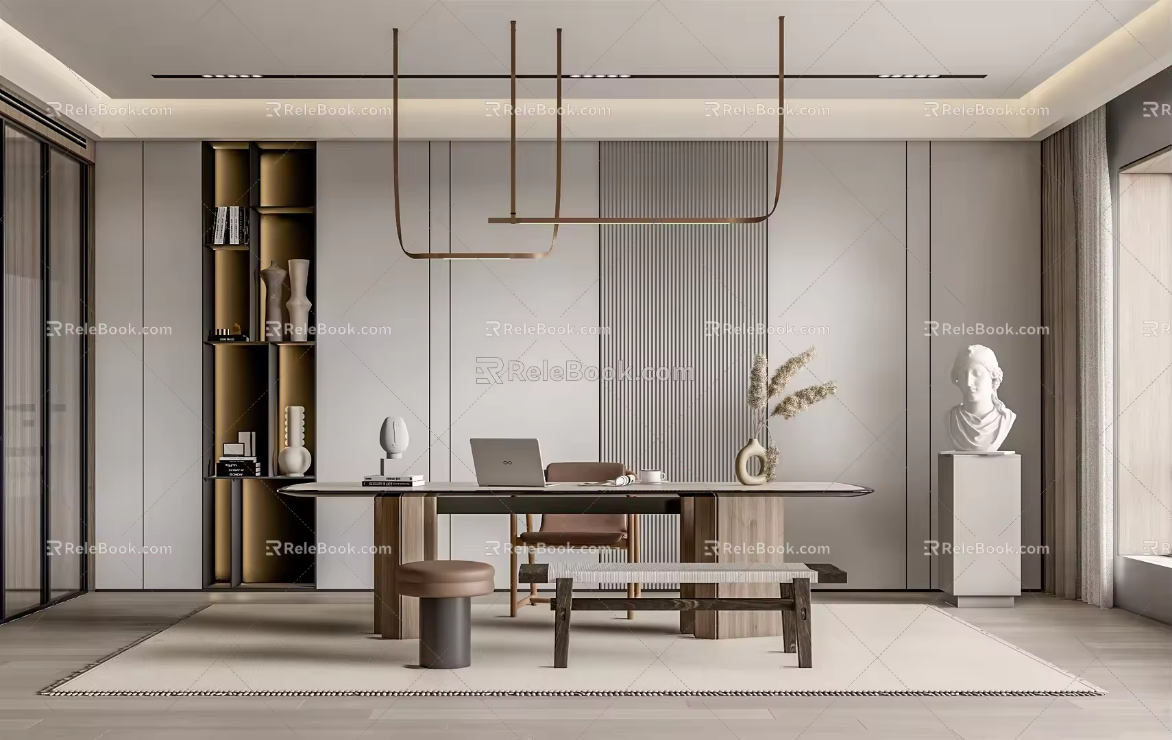 Modern Study Study Study Tea Room 3d model