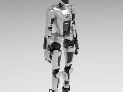 Industrial Humanoid Robot Equipment With Silver Body Mechanical Structure And Black Joint Components 3d model