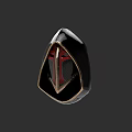 Unique Shaped Action Figure Display Cabinet With Black Red Gold Decorative Collectible