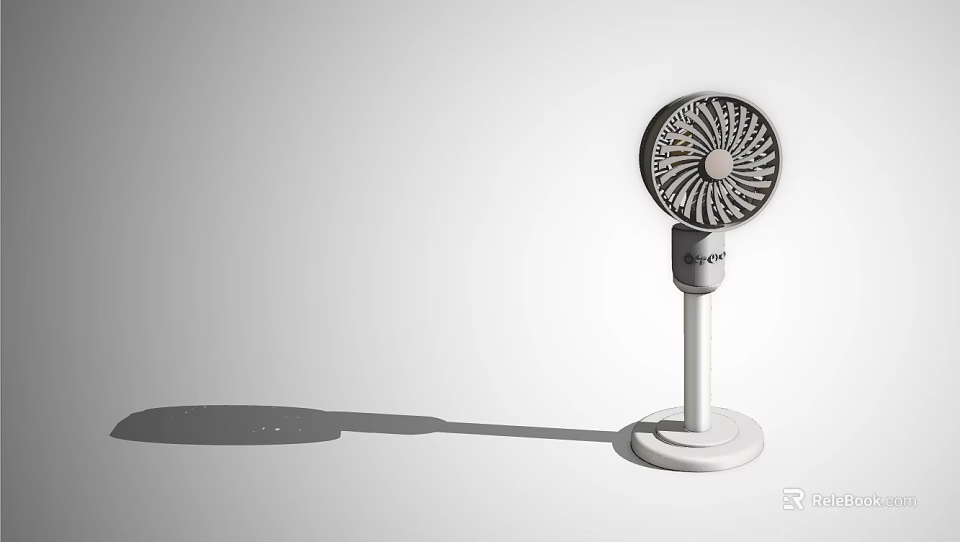 Modern Air Conditioner Fan With Stable Stand Base And Circular Blade Design 3d model 