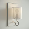 Modern Wall Light With Wooden Backplate White Lampshade And Dark Metal Bracket
