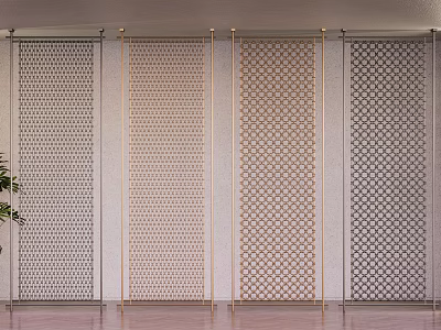 Modern Partition Metal Grille 3d model