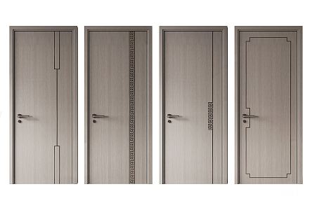 New Chinese Style Flat Door 3d model