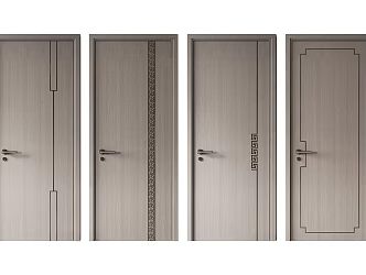 New Chinese Style Flat Door 3d model