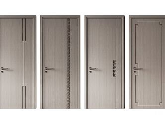 New Chinese Style Flat Door 3d model