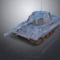 Armored Military Tank With Long Gun Barrel Metal Tracks And Weathered Surface Texture