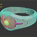 Contemporary Daily Use Wristband Boasting White Metallic Design Purple Accents And Circular Center