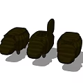 Three Black Stools With One Upright Backrest And Two Folded Backrests Design