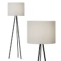 Modern Floor Lamps With White Lampshade And Black Tripod Base Two Different Styles