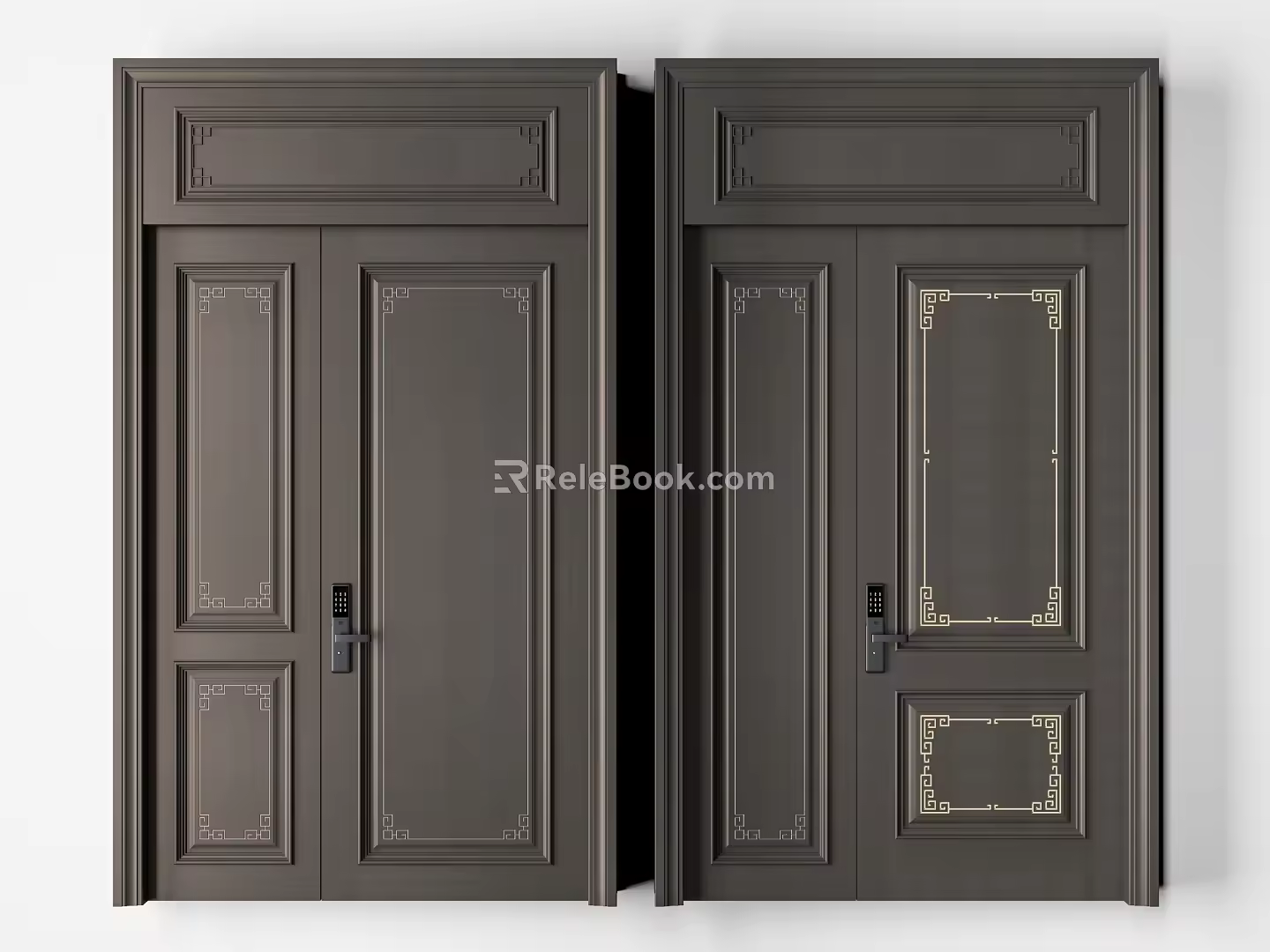 New Chinese style door 3d model