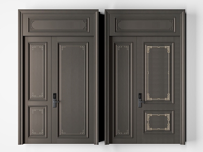 New Chinese style door 3d model