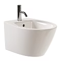 Modern White Wall Mounted Toilet With Sink And Control Buttons Interior Design