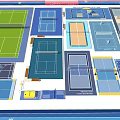 Fire Rescue Access Area Layout in Sports Complex With Basketball Tennis Courts and Track