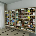 Wooden Bookshelf With Multiple Shelves Organized Colorful Books In Well Lit Room