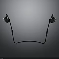 Modern Black Ear-hook In-ear Headphones With Comfortable Fit And Cable Design
