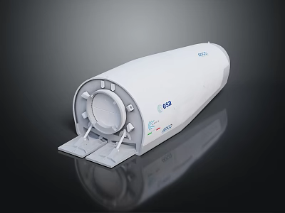 White ESA ATV Space Cargo Module Structure Design For Missions 3d model