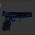 Modern Black Pistol With Textured Grip Slide Trigger Barrel And Tactical Design