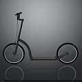 Modern Sleek Design Bicycle With Large Reflective Wheels And Minimalist Dark Frame