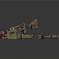 3D Weapon Models With Various Designs Green Brown Components And Accessories 3d model