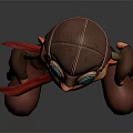 Cartoon Pilot Character With Brown Flight Cap Goggles Red Scarf Blue Pants And Brown Shoes