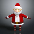 Santa Claus Christmas Decorative Ornament With Red Outfit White Trim Brown Boots And Yellow Glasses