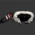Black Leather Coat With White Fur Collar And Metal Buckles For Daily Wear