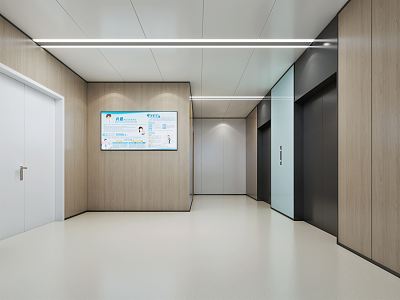 modern elevator hall 3d model