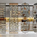 Modern partition glass brick screen partition 3d model