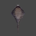 Game Movie Monster Character With Purple Brown Textured Body Large Mouth Sharp Teeth And Spikes