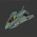 Futuristic 3D Rendered Spacecraft With Sleek Gray Blue Design And Metallic Finish